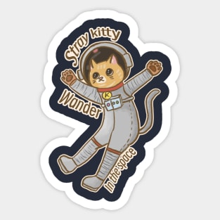Stray kitty wander in the space Sticker